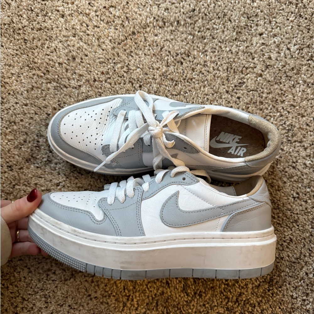 Nike Women's Platform Sneakers - White and Gray